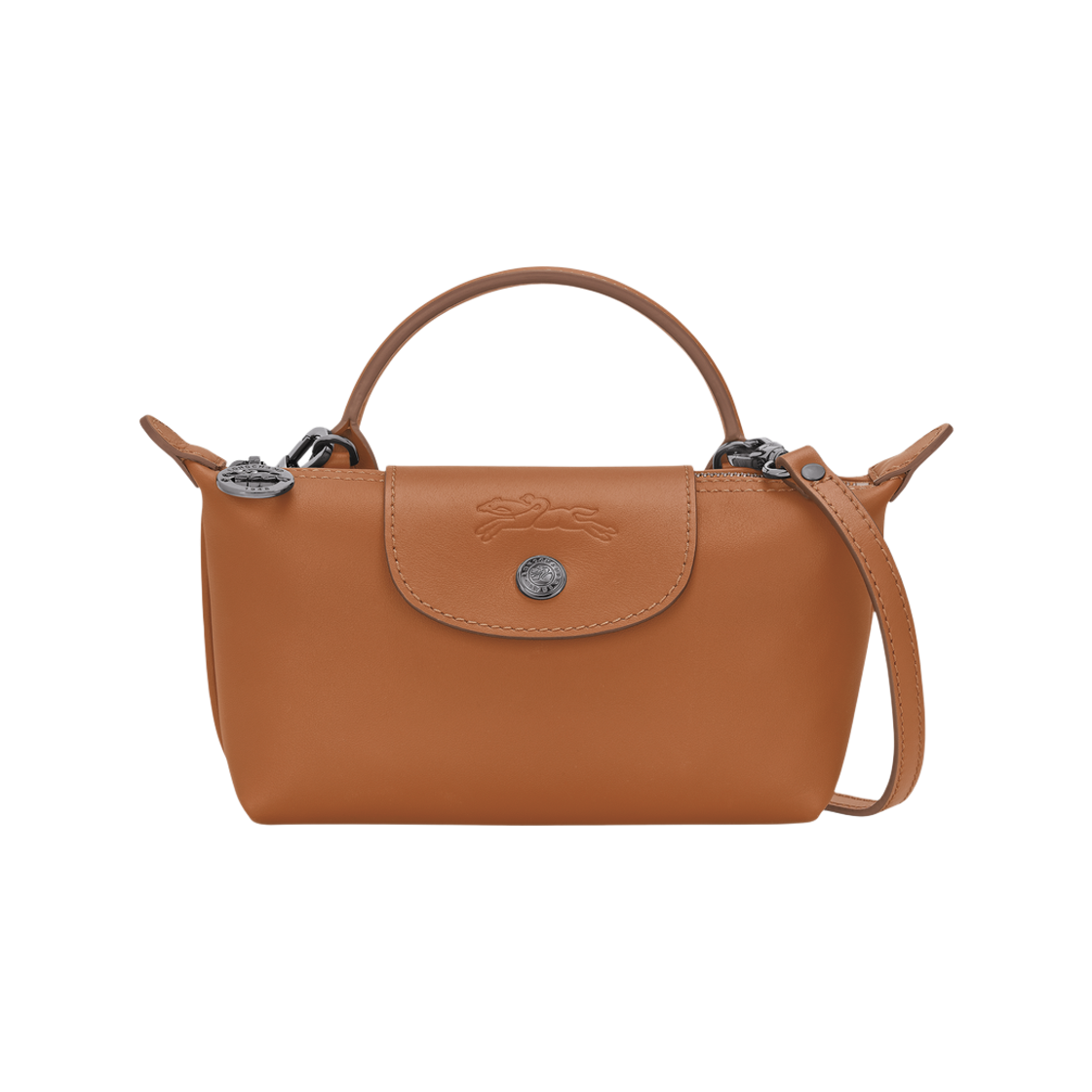 롱샴 르 플리아쥬 엑스트라 XS 레더 파우치 캐슈(Longchamp Le Pliage Xtra XS Leahter Pouch Cashew) - 1