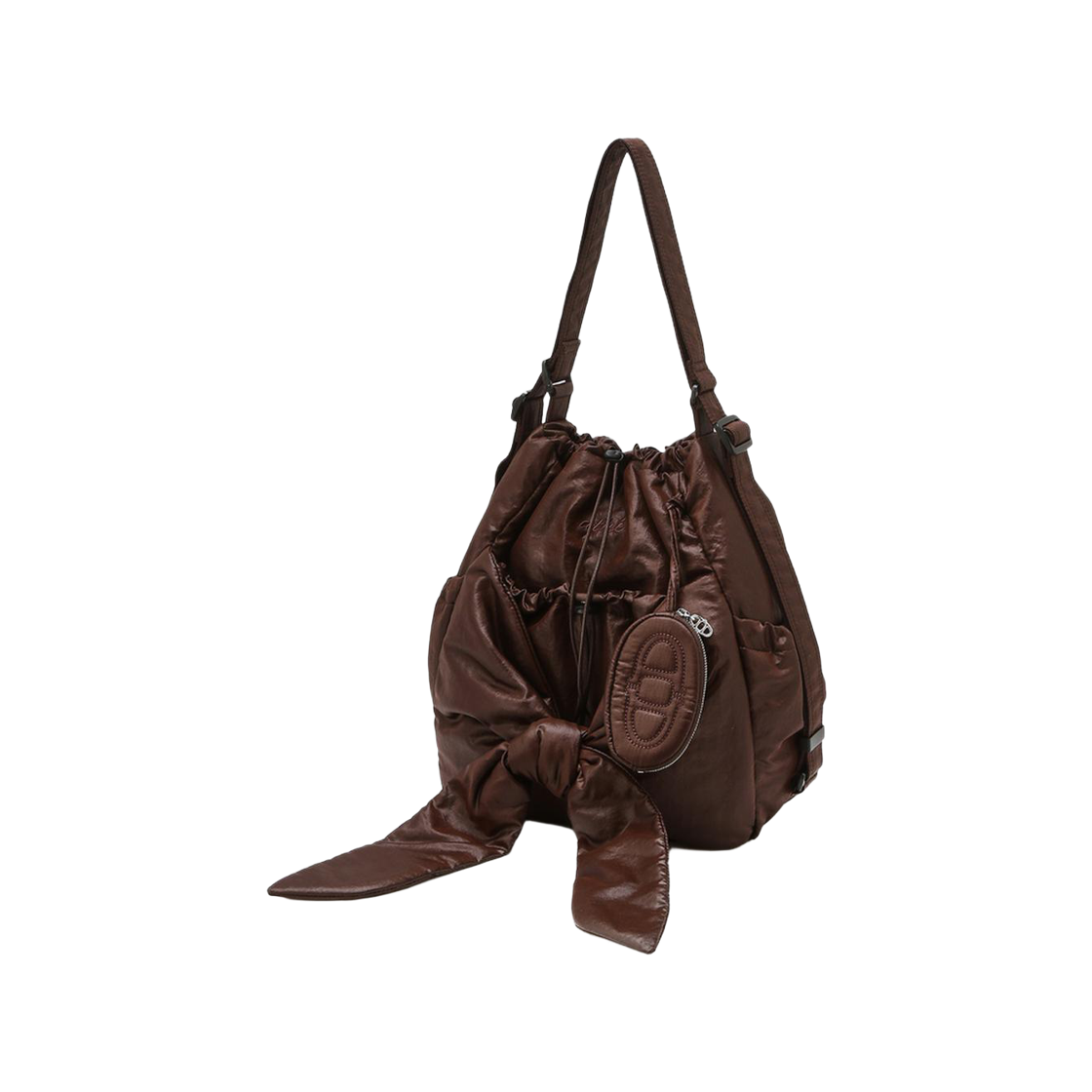 AABA6E917W2 Athe Vanessabruno Acc Ruban Brown Dupeskin Ribbon Backpack & Shoulder Bag S Normal Brown