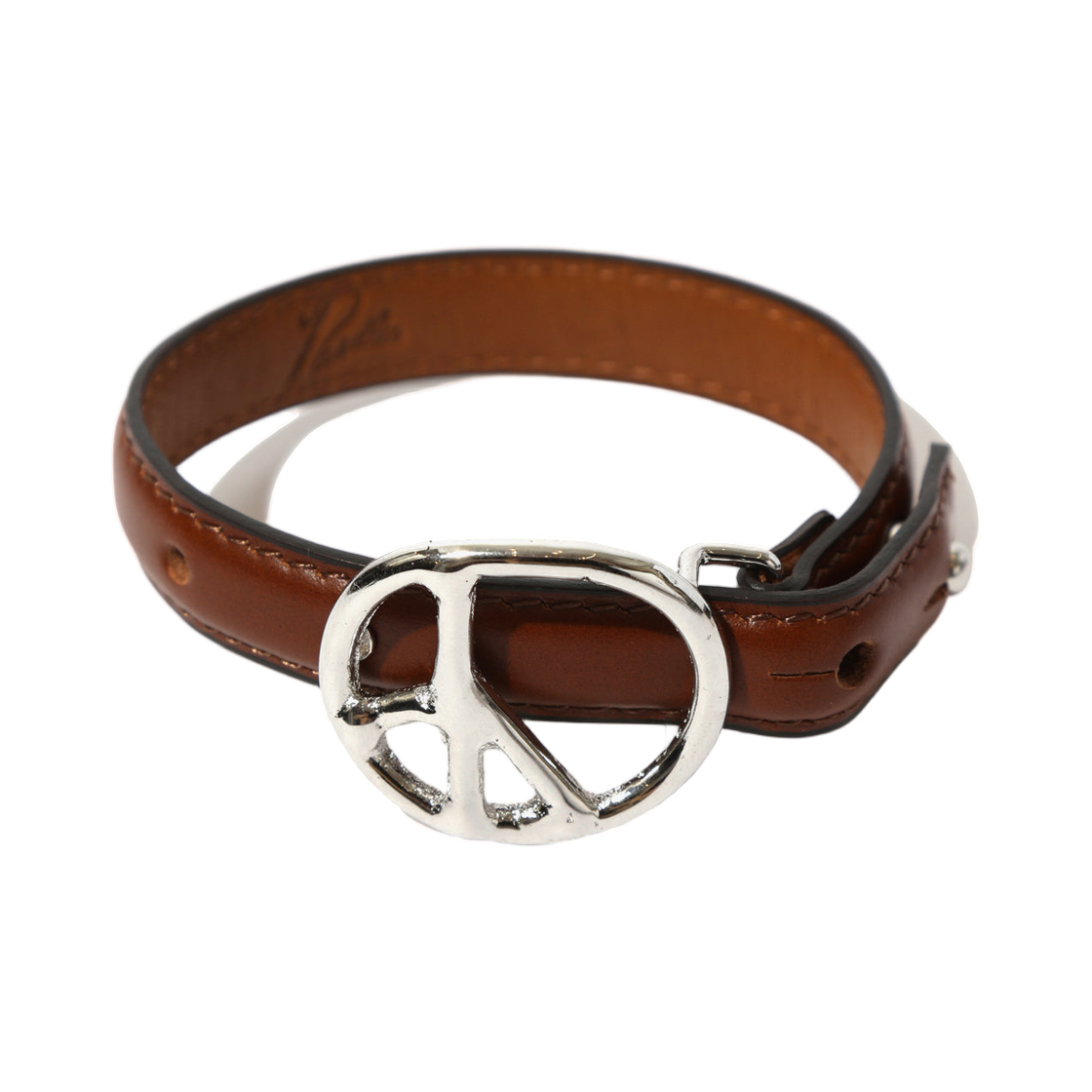 SX029A Needles Peace Buckle Narrow Bracelet Steer Brown