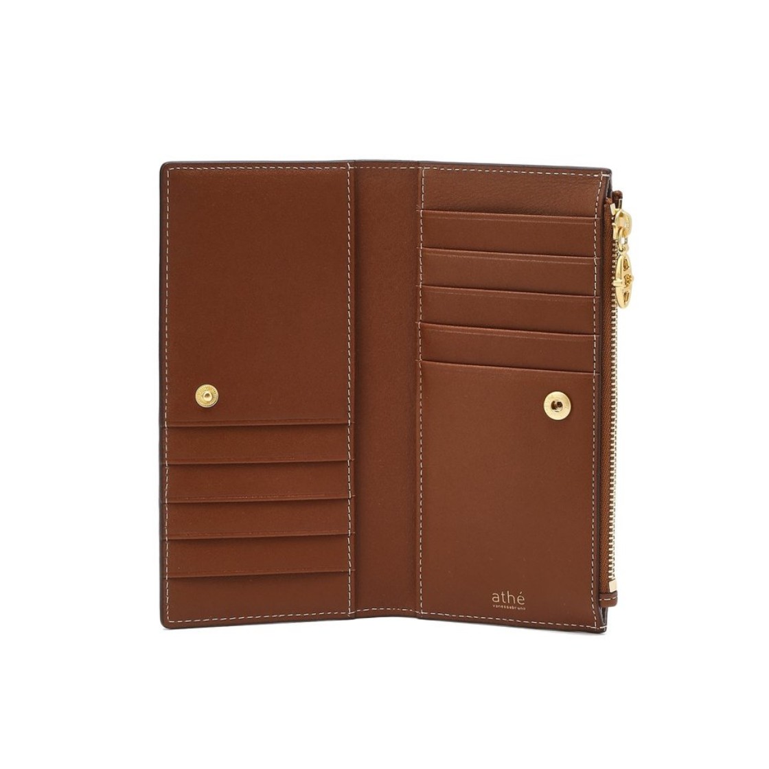아떼 바네사브루노 액세사리 브라운 레더 2단 장지갑 브라운(Athe Vanessabruno Acc Brown Leather Bi-Fold Long Wallet Normal Brown) - 3