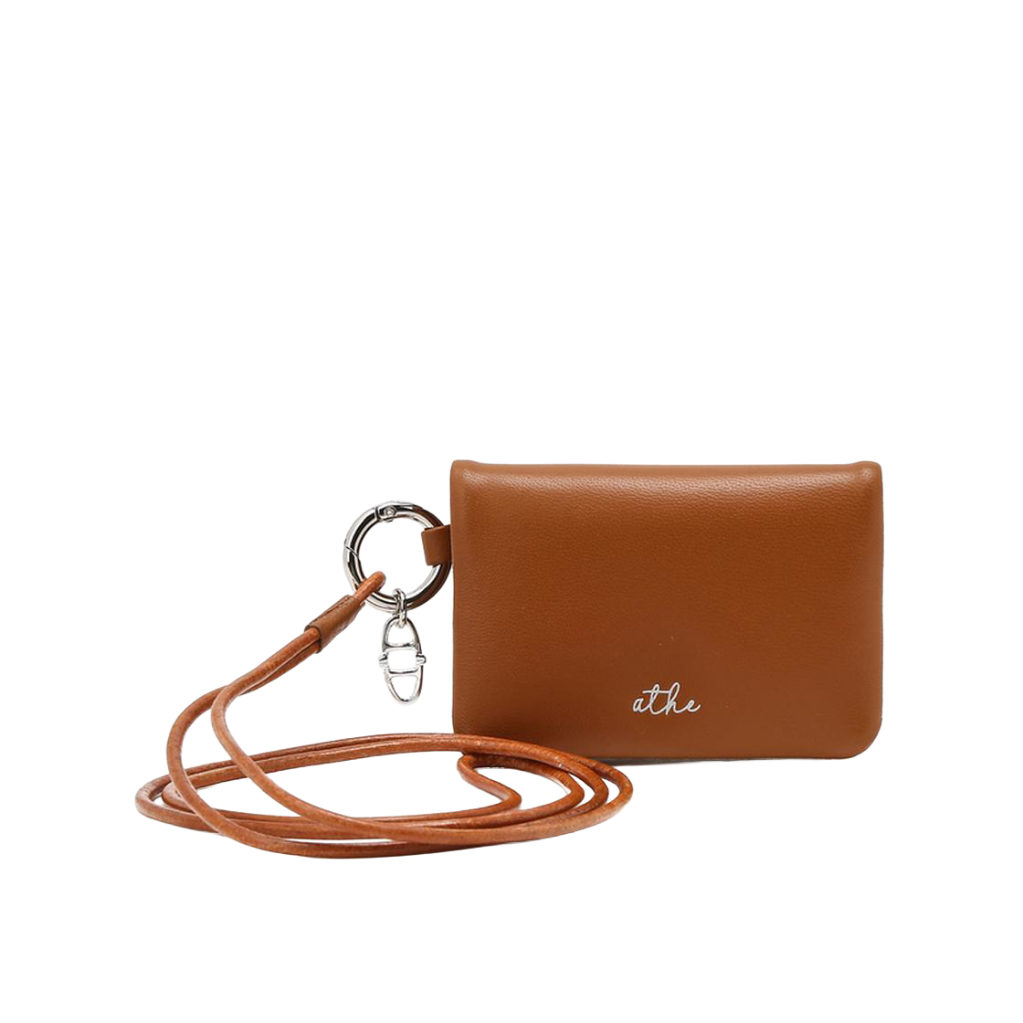 AAHO6E589W2 Athe Vanessabruno Acc Deux Brown Lambskin Bi-Fold Card Wallet Normal Brown