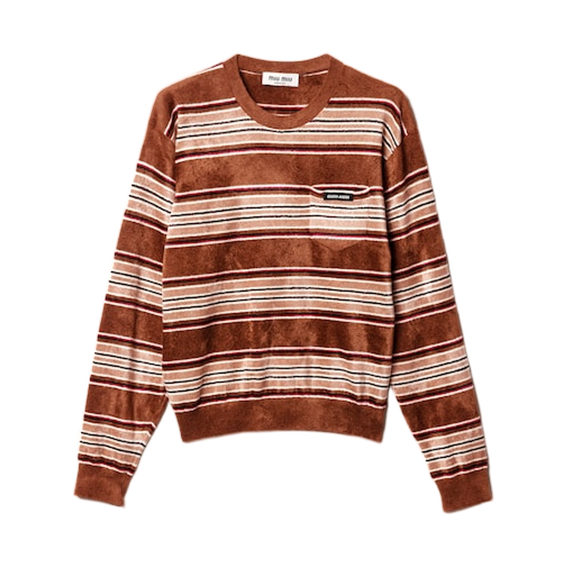 MML03S-185M-F0005 (W) Miu Miu Chenille Sweater Tobacco