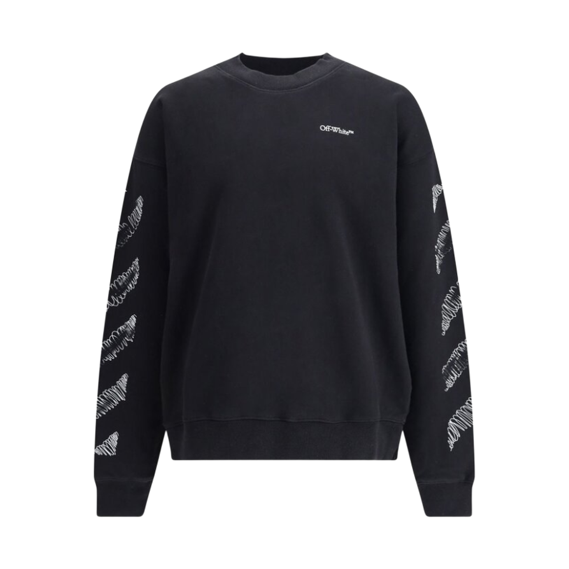 오프화이트 스크리블 다이애그널 크루넥 스웨트셔츠 블랙(Off-White Scribble Diagonal Crewneck Sweatshirt Black)