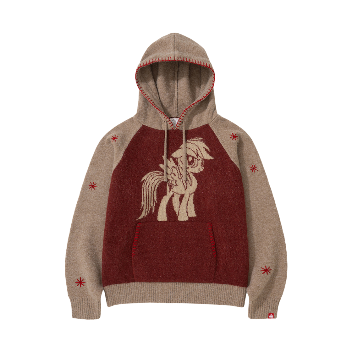 테켓 X 마이 리틀 포니 럭키 포니 니트 후디 레드