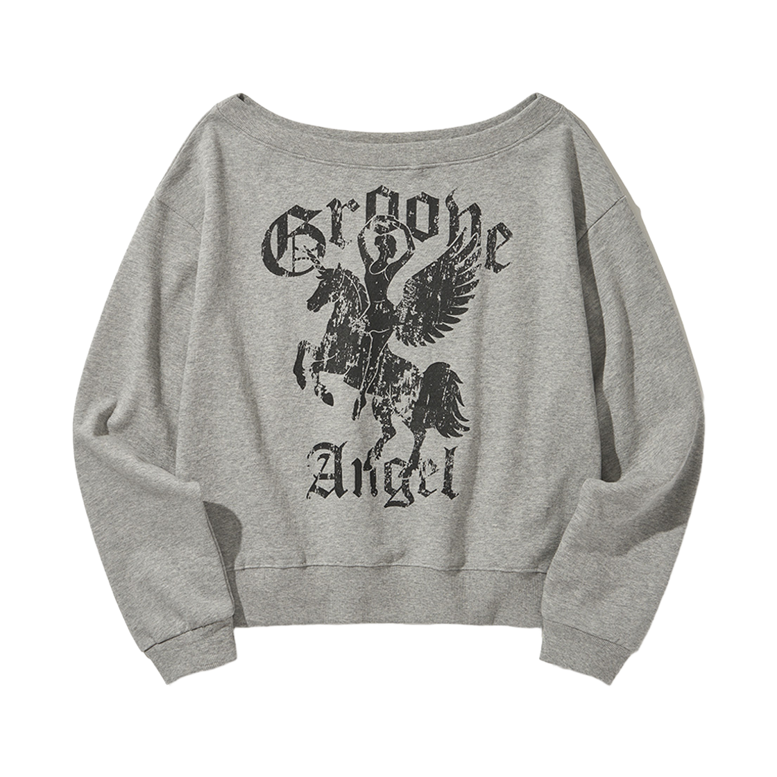 디오스피스 원숄더 맨투맨 그레이(DAUSPICE GA One-Shoulder Sweatshirt Gray) - 1