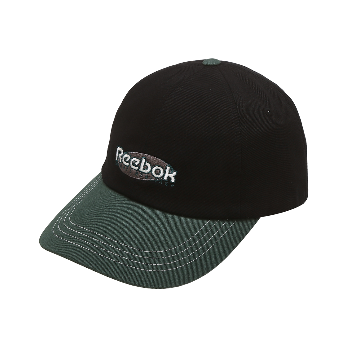 1000005591/REHE5FY05BK Reebok Two-Tone Logo Ball Cap Black Green