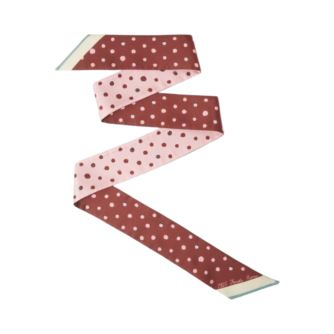 FXT011AWEYF1VHA (W) Fendi Wrappy Silk Scarf Burgundy Pink