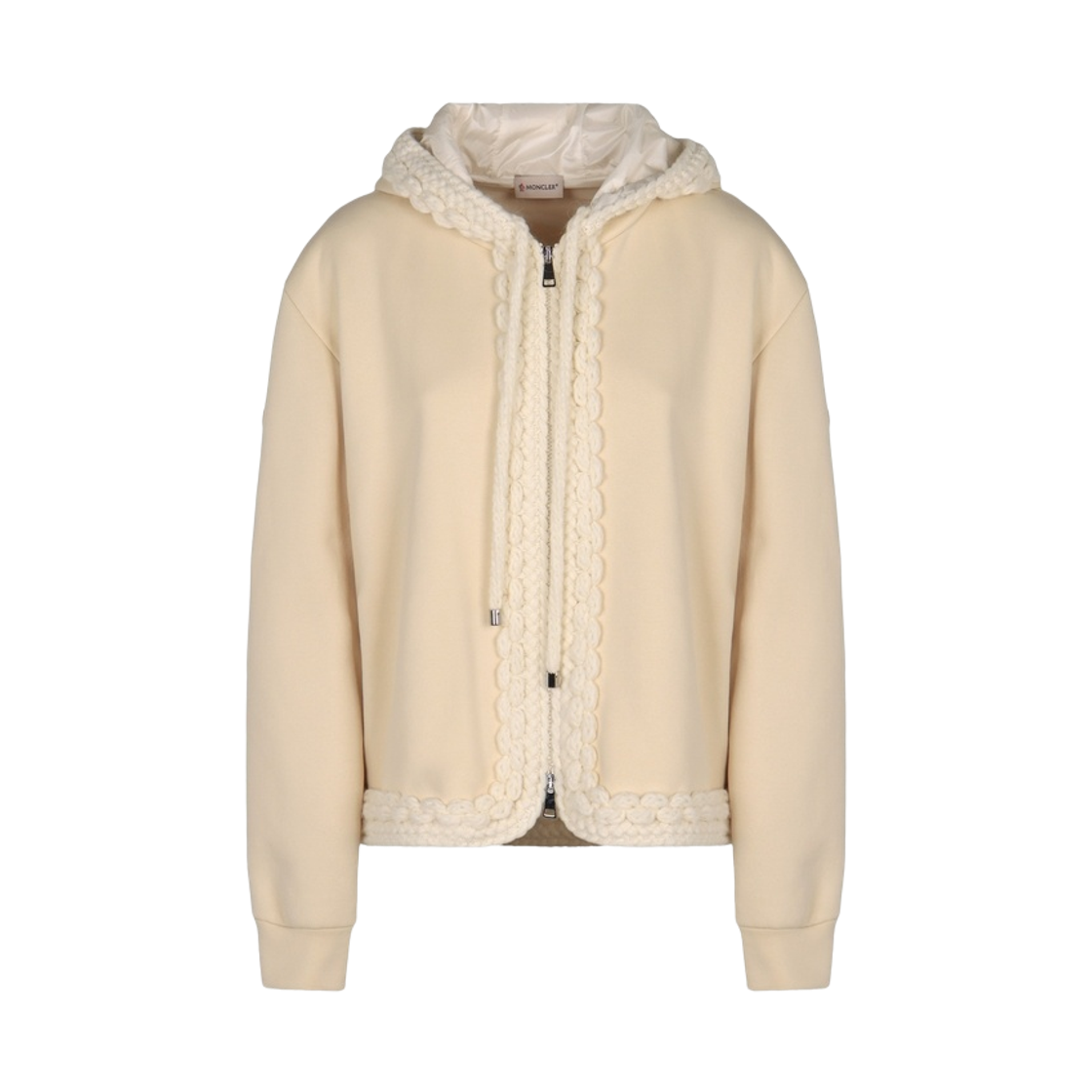 K2-093-8G00026-899RB-060 (W) Moncler Blend Cotton Zip-Up Cardigan Ivory - 25FW