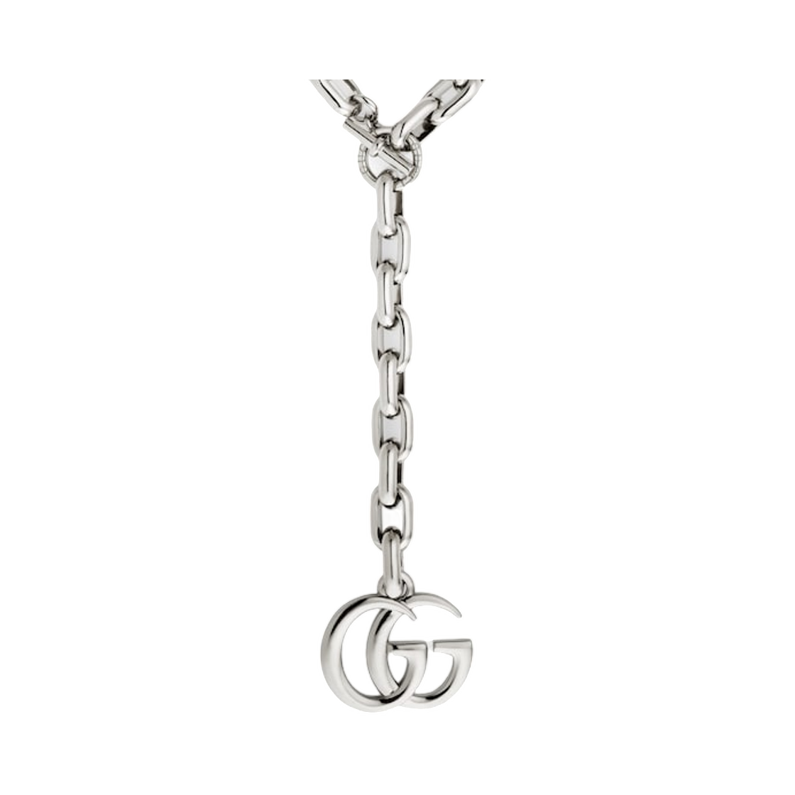 (W) 구찌 GG 마몽 펜던트 체인 네클리스 팔라듐 케이스((W) Gucci GG Marmont Pendant Chain Necklace Palladium Aluminium) - 2