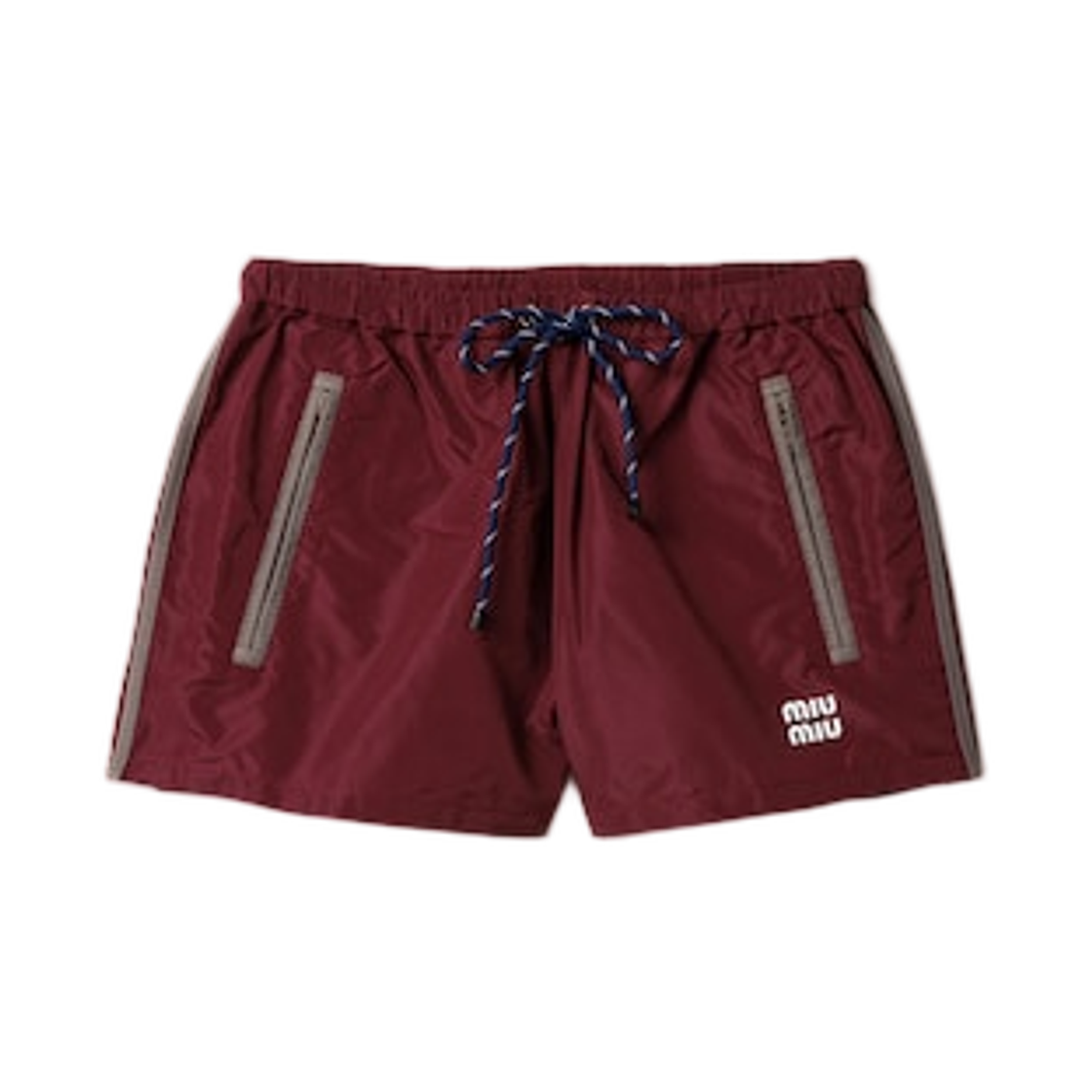 MP1809-121I-F0399 (W) Miu Miu Technical Fabric Shorts Amaranth Red Maize Yellow