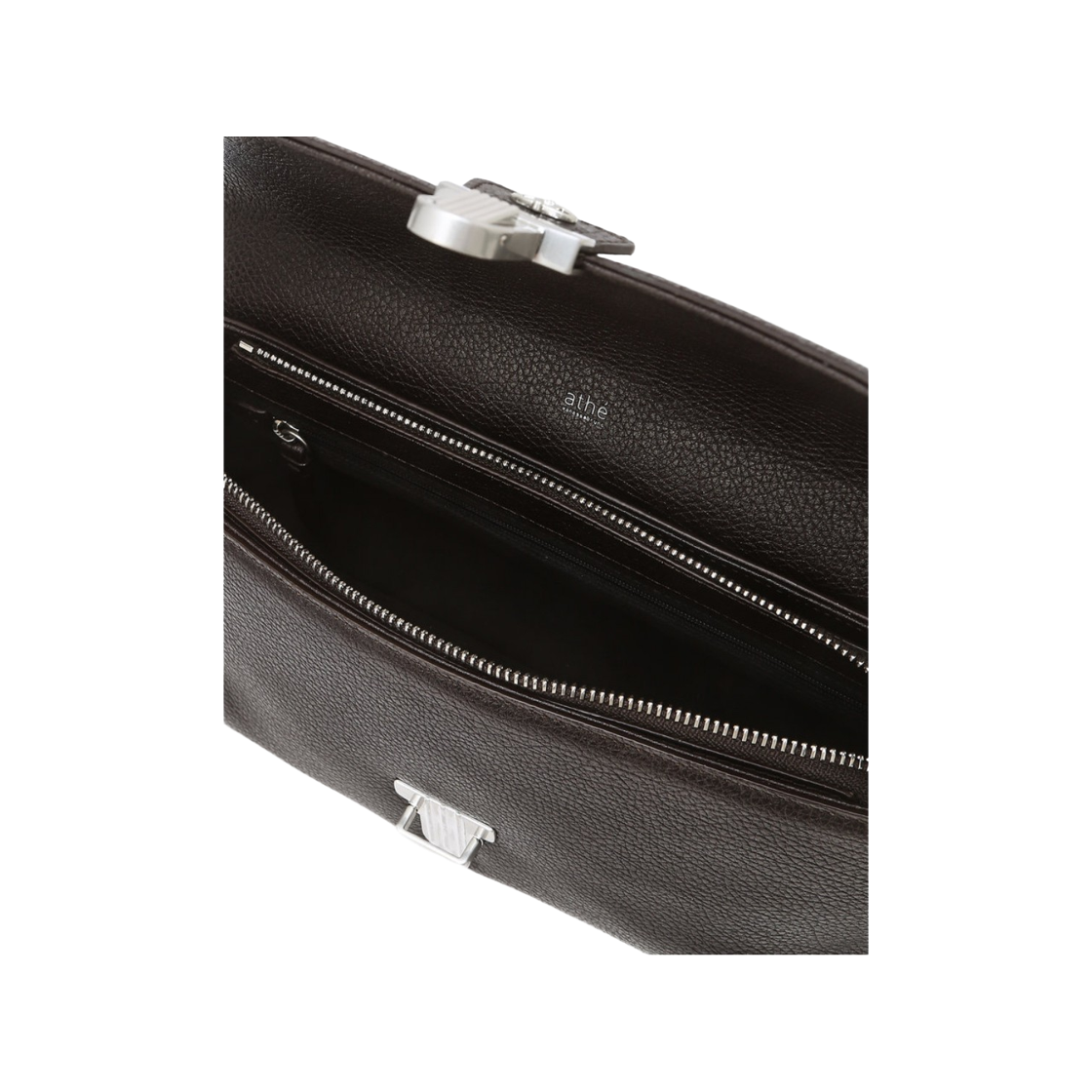 아떼 바네사브루노 액세사리 누아르 브라운 레더 플랩 숄더백 M 브라운(Athe Vanessabruno Acc Noir Brown Leather Flap Shoulder Bag M Normal Brown) - 3