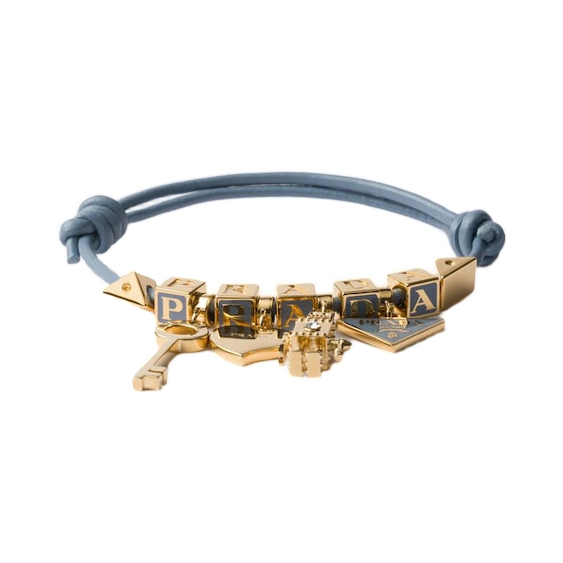 1IB731-038-F0637 Prada Nappa Leather and Metal Bracelet Astral Blue