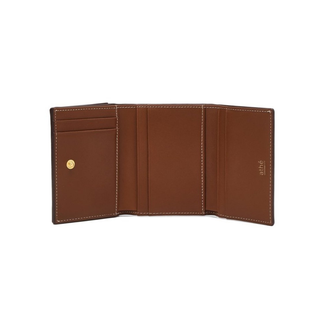 아떼 바네사브루노 액세사리 브라운 레더 3단 지폐 지갑 브라운(Athe Vanessabruno Acc Brown Leather Tri-Fold Bill Wallet Normal Brown) - 2