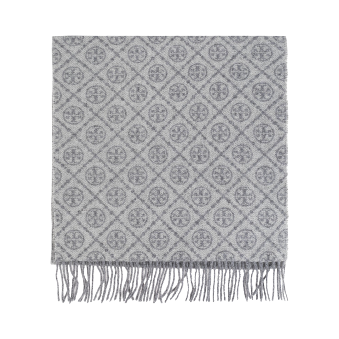 164571-020 (W) Tory Burch T Monogram Oblong Muffler Grey