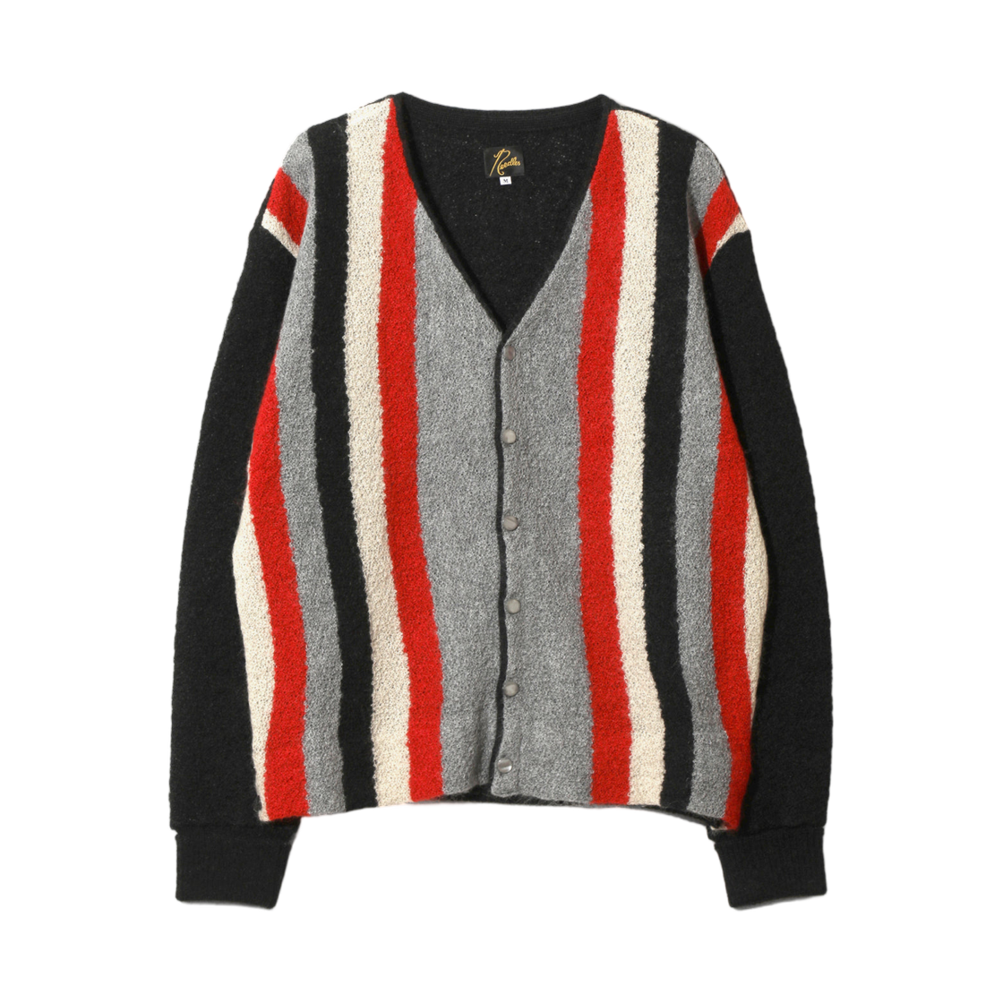 니들스 니트 가디건 크레이프 위브 스트라이프 블랙(Needles Knit Cardigan Crepe Weave Stripe Black) - 1