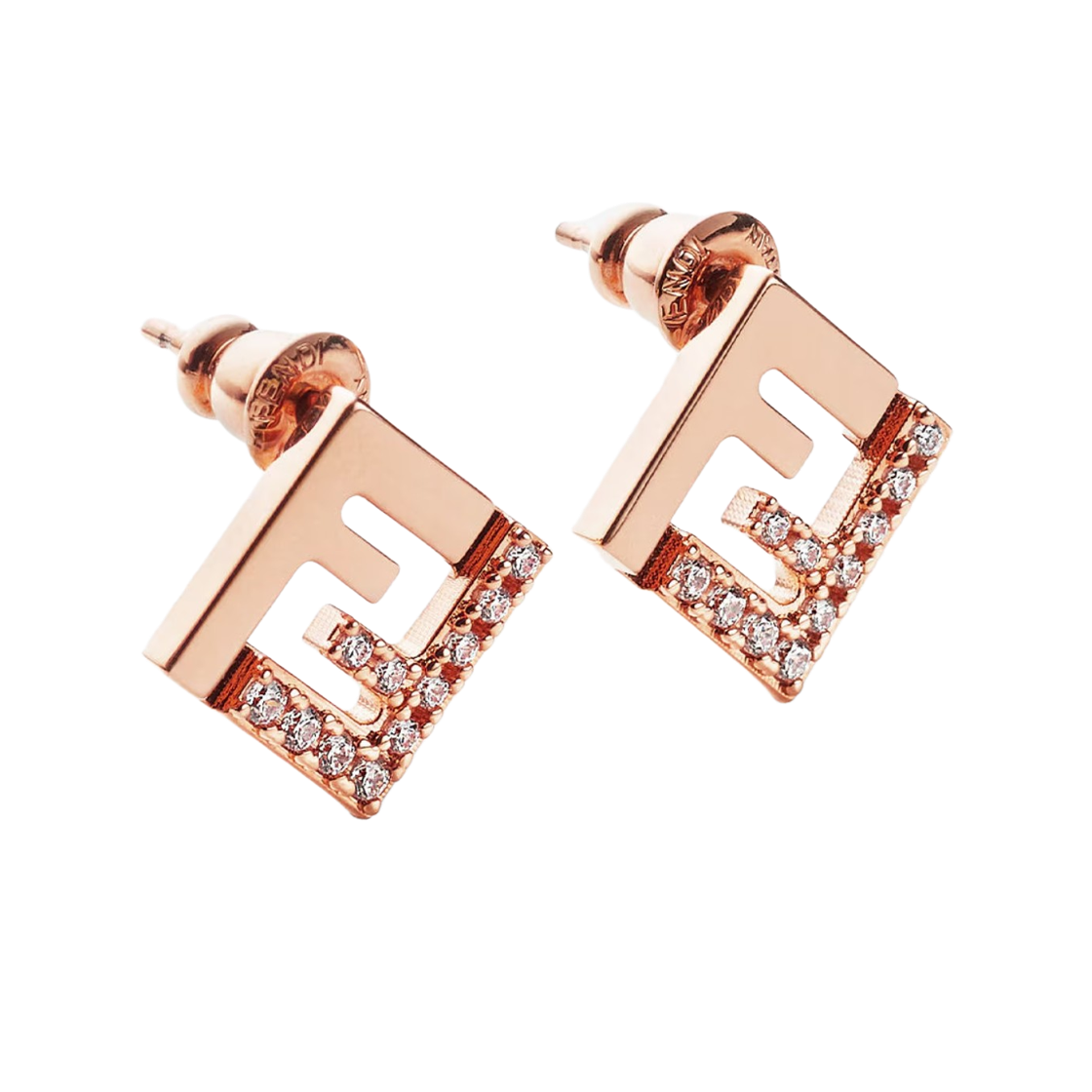 (W) 펜디 포에버 펜디 이어링 로즈 골드((W) Fendi Forever Fendi Earrings Rose Gold)