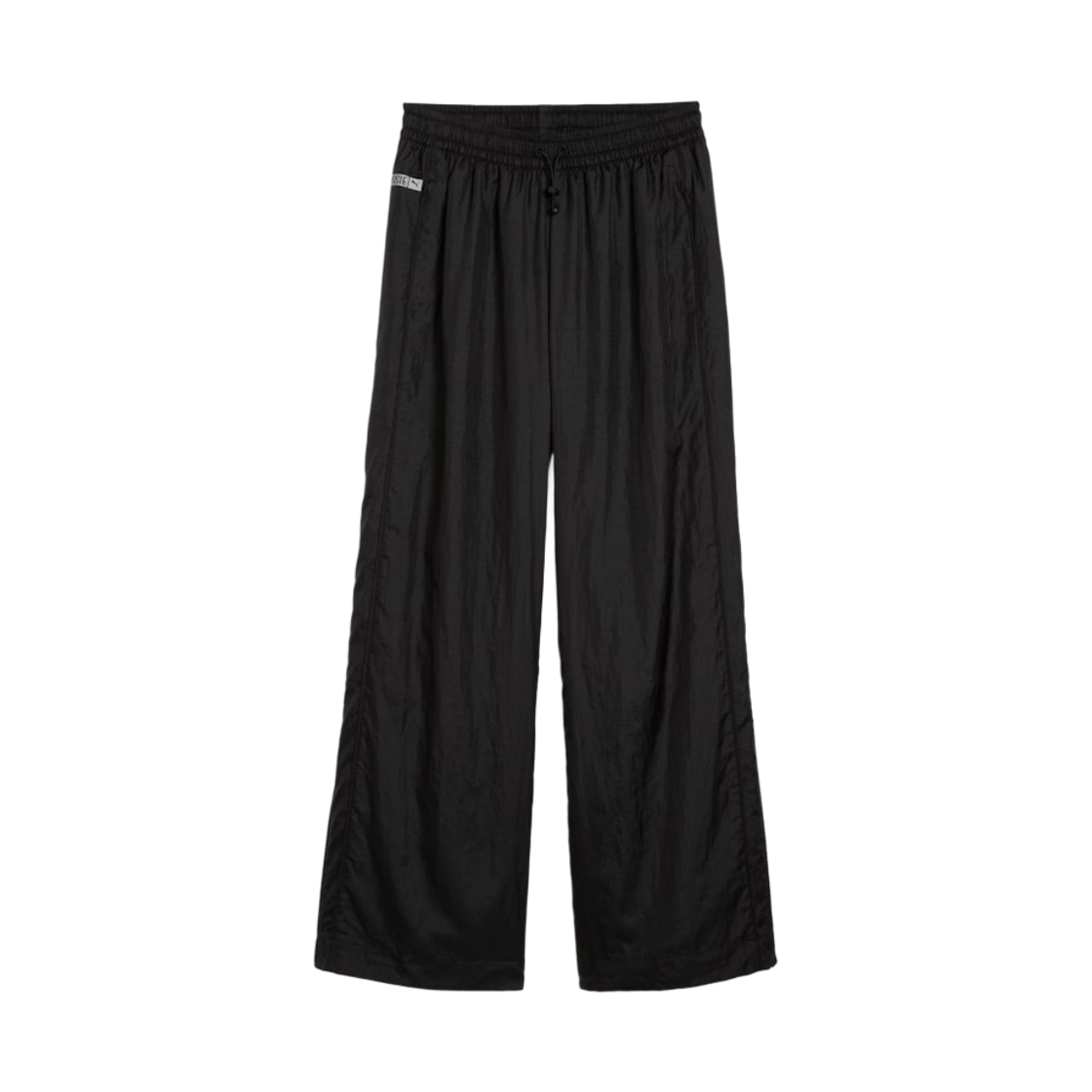 (W) 푸마 x 로제 T7 릴렉스 우븐 트랙 팬츠 블랙((W) Puma x Rosé T7 Relax Woven Track Pants Black)