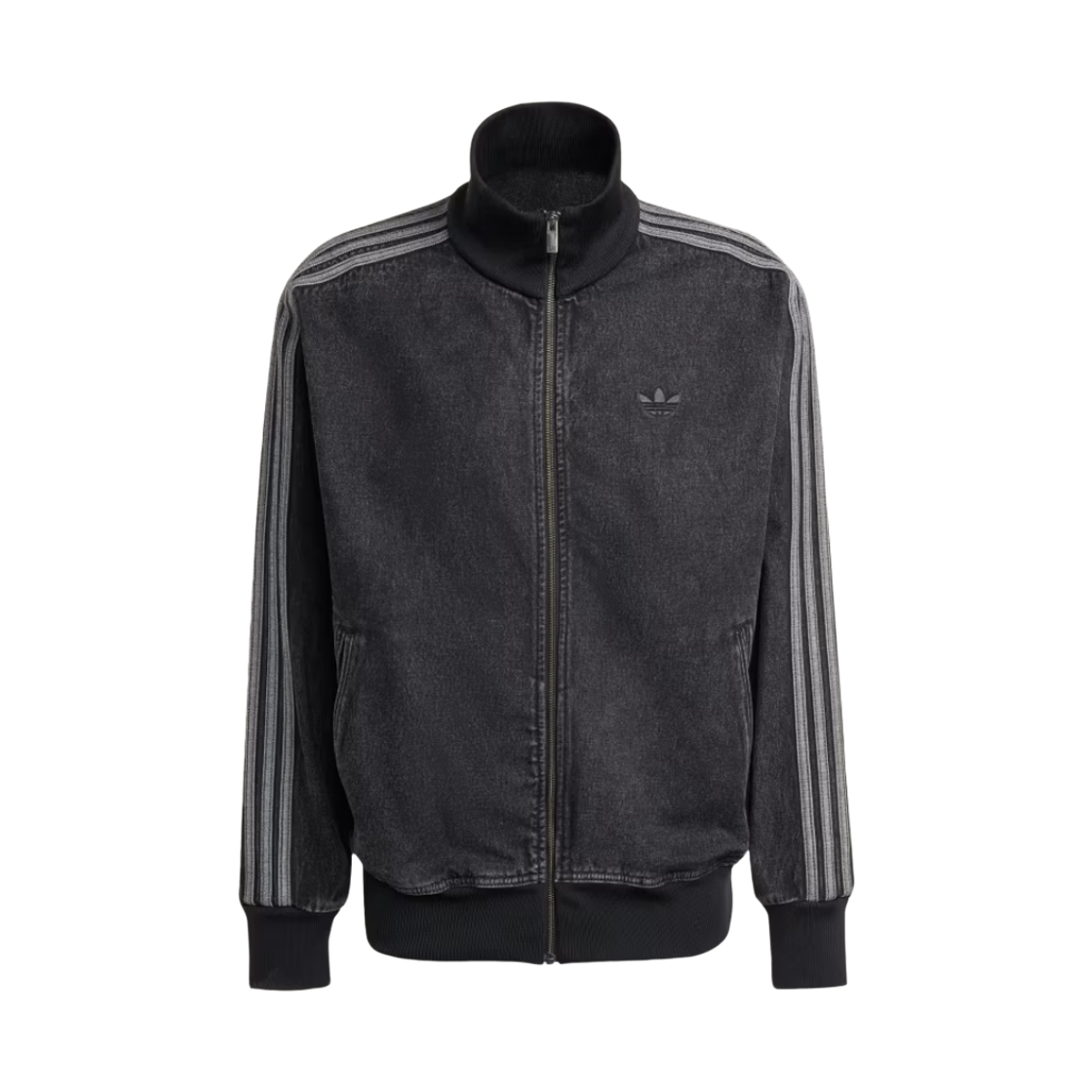 아디다스 아디컬러 데님 파이어버드 트랙탑 트루 블랙 데님 - KR 사이즈(Adidas Adicolor Denim Firebird Track Top True Black Denim - KR Sizing)
