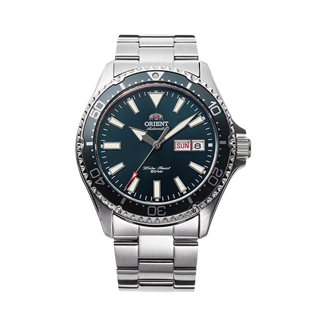 오리엔트 마코 41.8mm 오토메틱 스테인리스 스틸 그린 다이얼(Orient Mako 41.8mm Automatic Stainless Steel Green Dial)