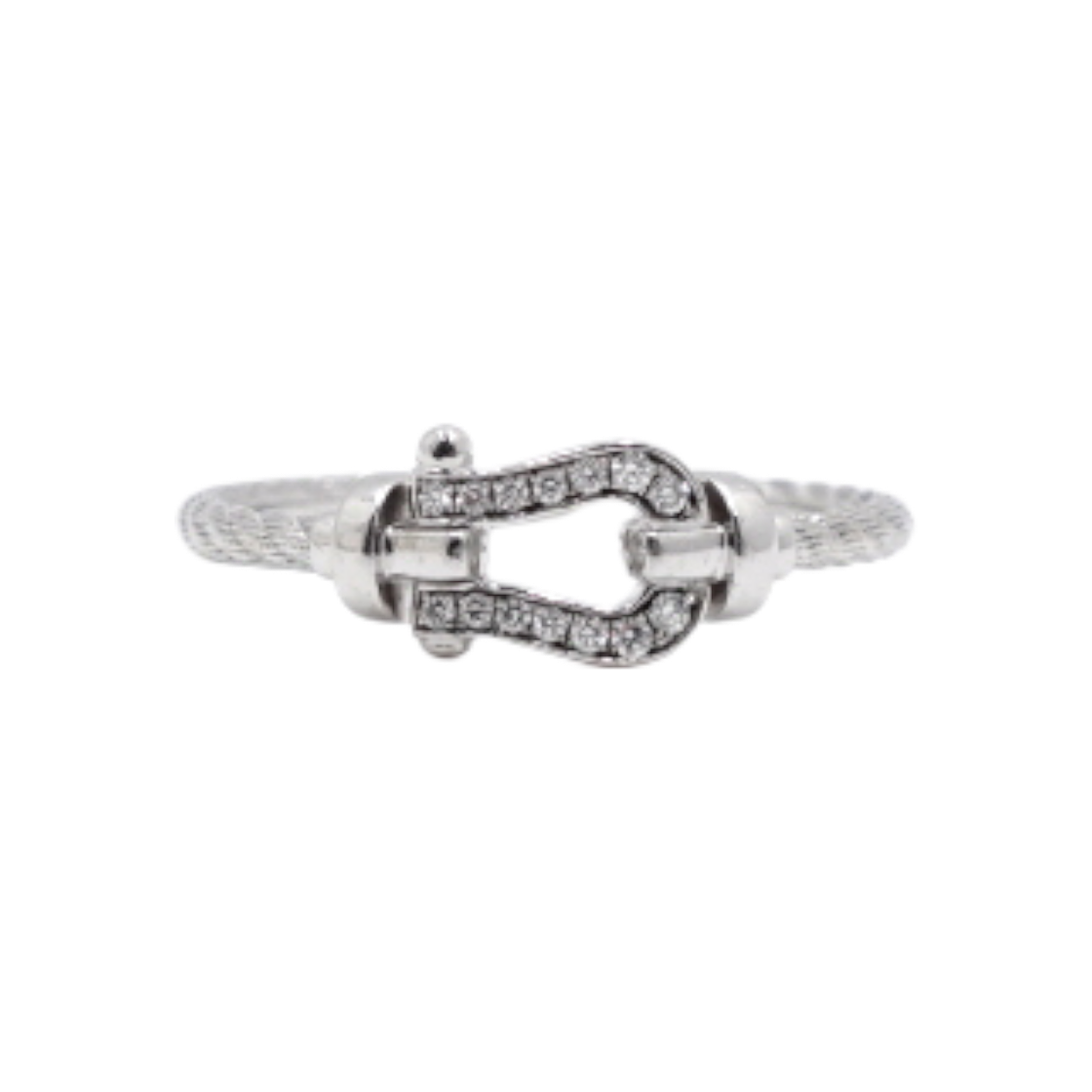 ITF6LOE342SS FRED 18K White Gold 14P Diamond Forsten Small Ring - Size 10