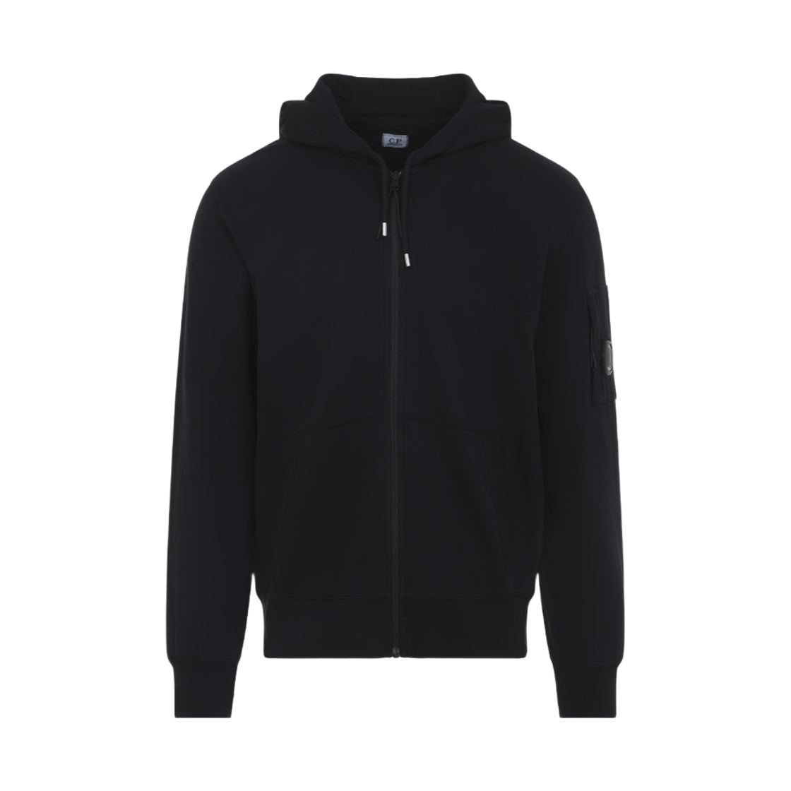 C.P. 컴퍼니 집 후드 렌즈 스웨트셔츠 블랙 - 26SS(C.P. Company Zip Hooded Lens Sweatshirt Black - 26SS)