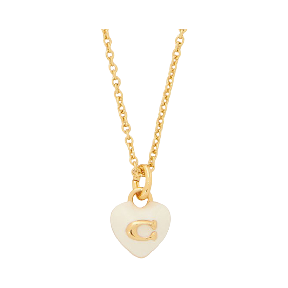 551685-GLD100 (W) Coach Heart Necklace Gold