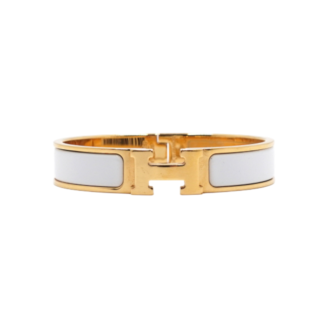 에르메스 H700001F 블랑 화이트 클릭 아쉬 PM 팔찌aa59753(Hermes H700001F Blanc White Clic Clac Ash PM Bracelet) - 1