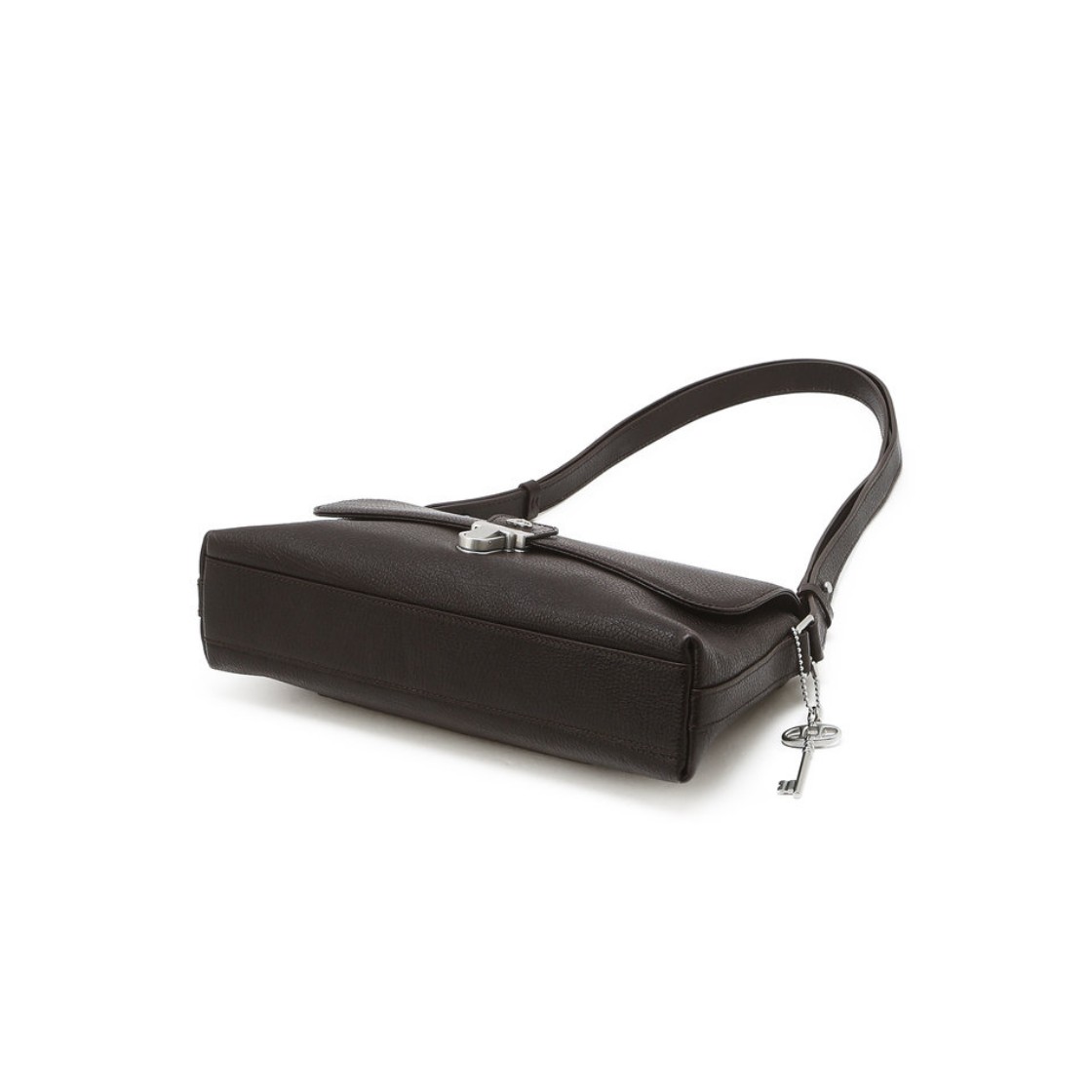 아떼 바네사브루노 액세사리 누아르 브라운 레더 플랩 숄더백 M 브라운(Athe Vanessabruno Acc Noir Brown Leather Flap Shoulder Bag M Normal Brown) - 4