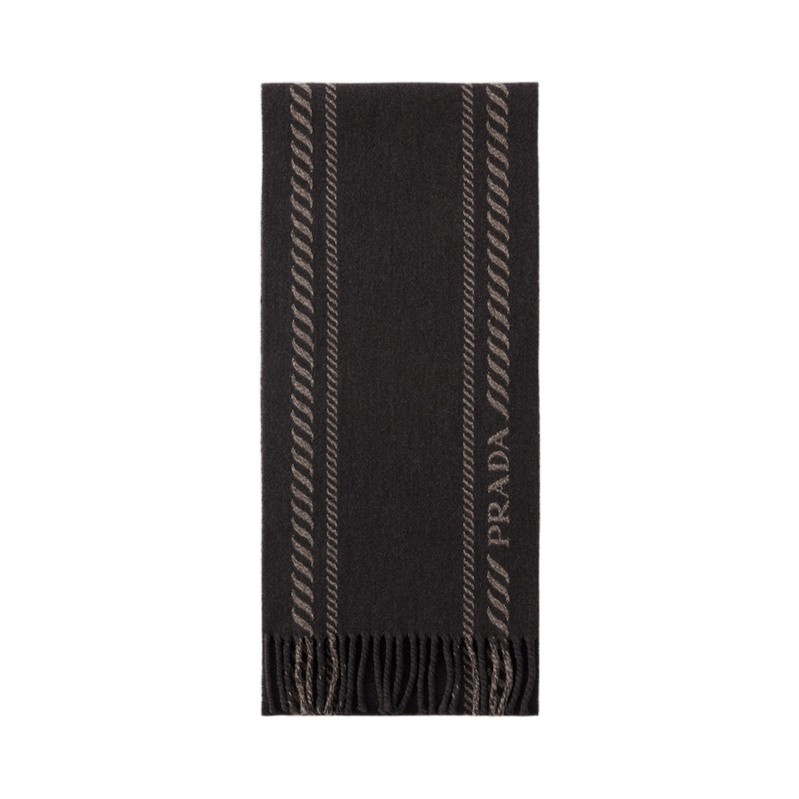 2FS114-2HJ5-F0192 Prada Wool and Cashmere Scarf Ebony