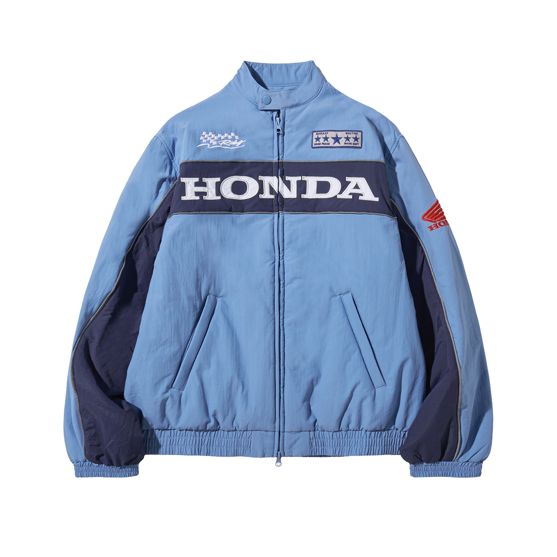 혼다 파이핑 모터사이클 블루종 자켓 라이트블루(Honda Piping Motorcycle Blouson Jacket Light Blue)