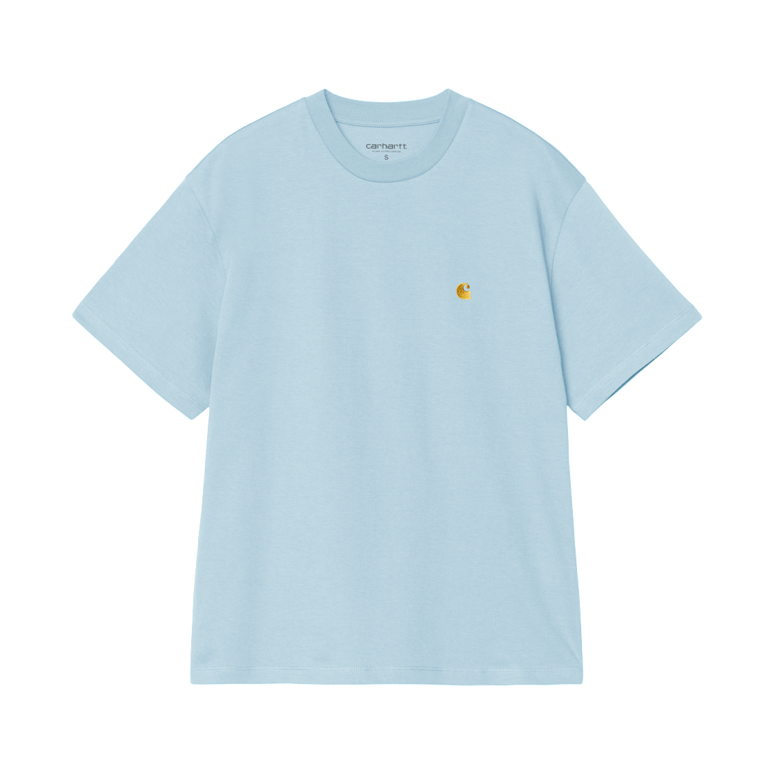 (W) 칼하트 WIP 숏슬리브 체이스 티셔츠 토르말린 골드((W) Carhartt WIP S/S Chase T-Shirt Tourmaline Gold) - 1