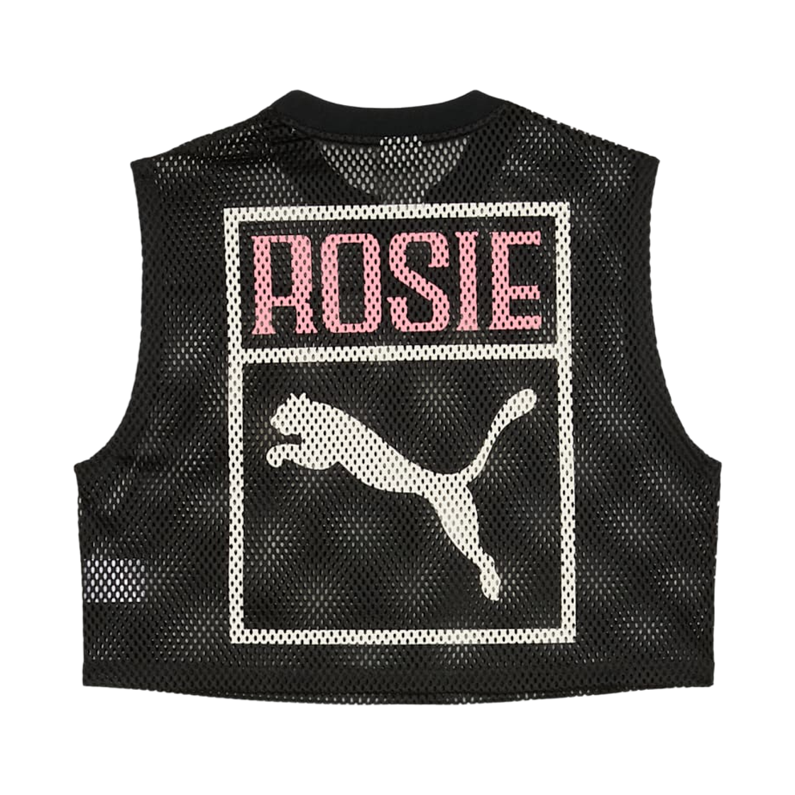 633804-01 (W) Puma x Rosé Relaxed Mesh Top Black
