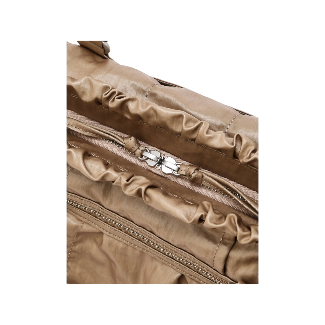 아떼 바네사브루노 액세사리 프릴 베이지 듀프스킨 토트백 M 라이트 브라운(Athe Vanessabruno Acc Frill Beige Dupeskin Frill Tote Bag M Light Brown) - 5