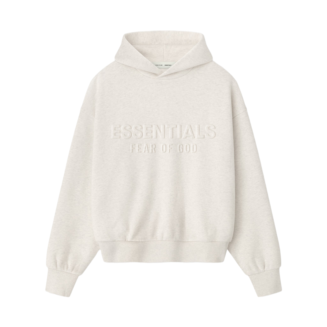 - Essentials Embossed Essentials Classic Hoodie Oatmeal Heather - 25FW