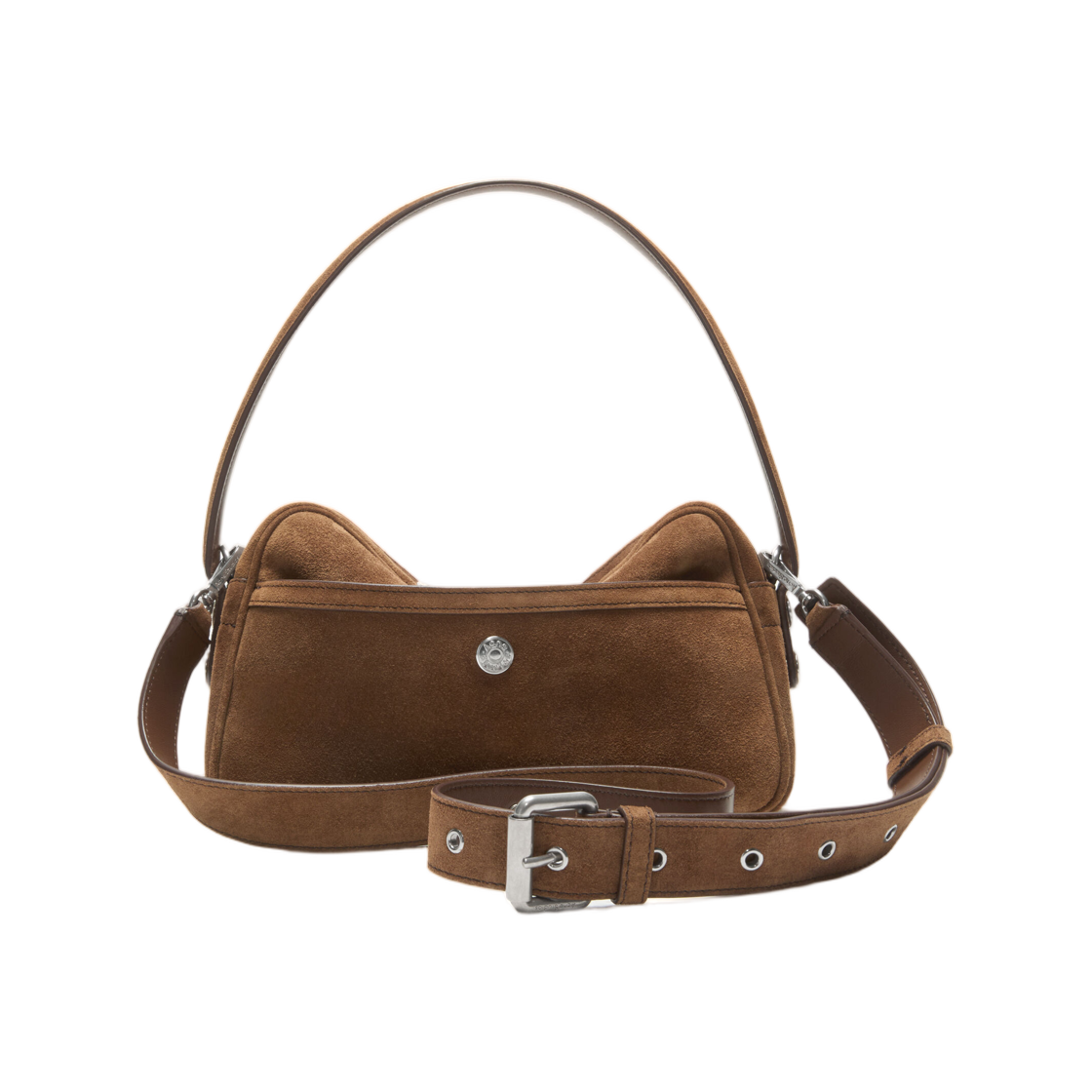 아크네 스튜디오 카메로 파티 스웨이드 백 꼬냑 브라운(Acne Studios Camero Party Suede Bag Cognac Brown) - 2