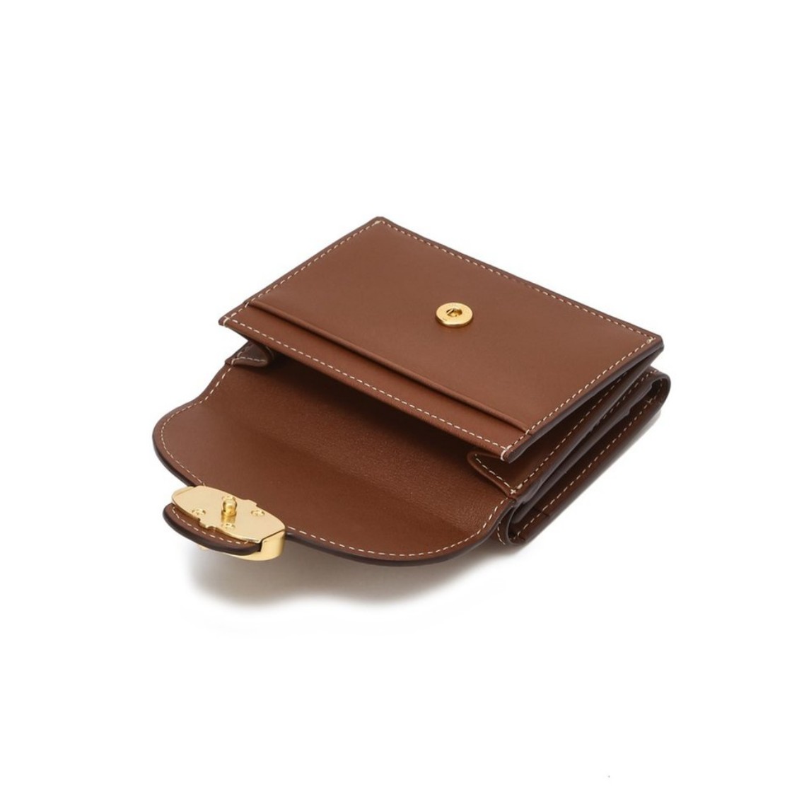 아떼 바네사브루노 액세사리 브라운 레더 3단 지폐 지갑 브라운(Athe Vanessabruno Acc Brown Leather Tri-Fold Bill Wallet Normal Brown) - 3