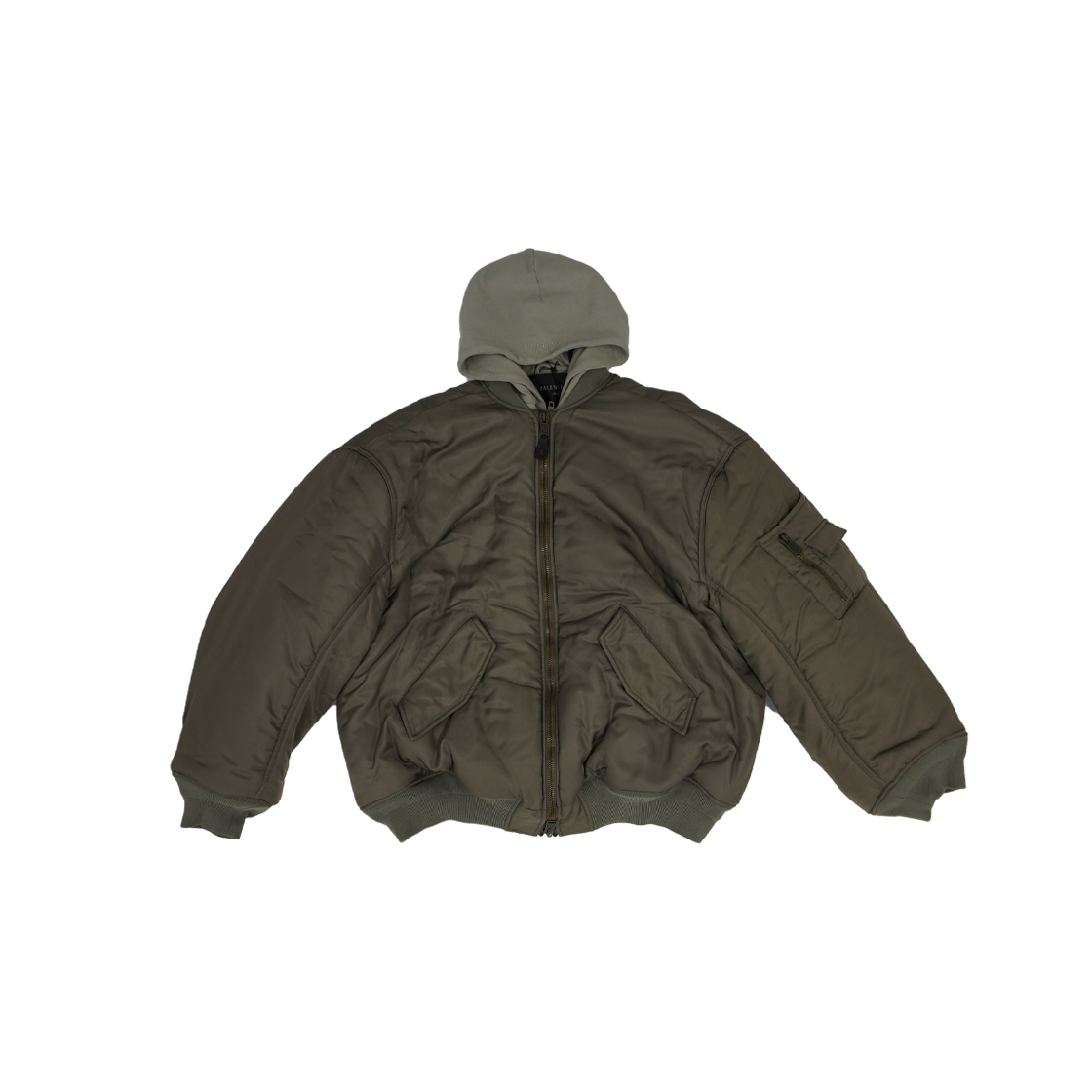 ITF5PNIAS3LW Balenciaga 746456 Paris Oversized Bomber Jacket - Olive