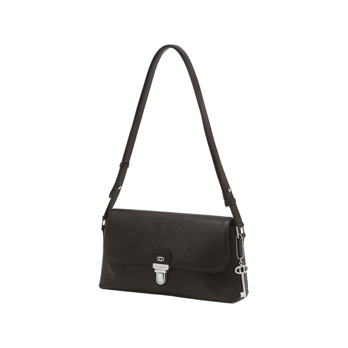 AABA6E530W2 Athe Vanessabruno Acc Noir Brown Leather Flap Shoulder Bag M Normal Brown