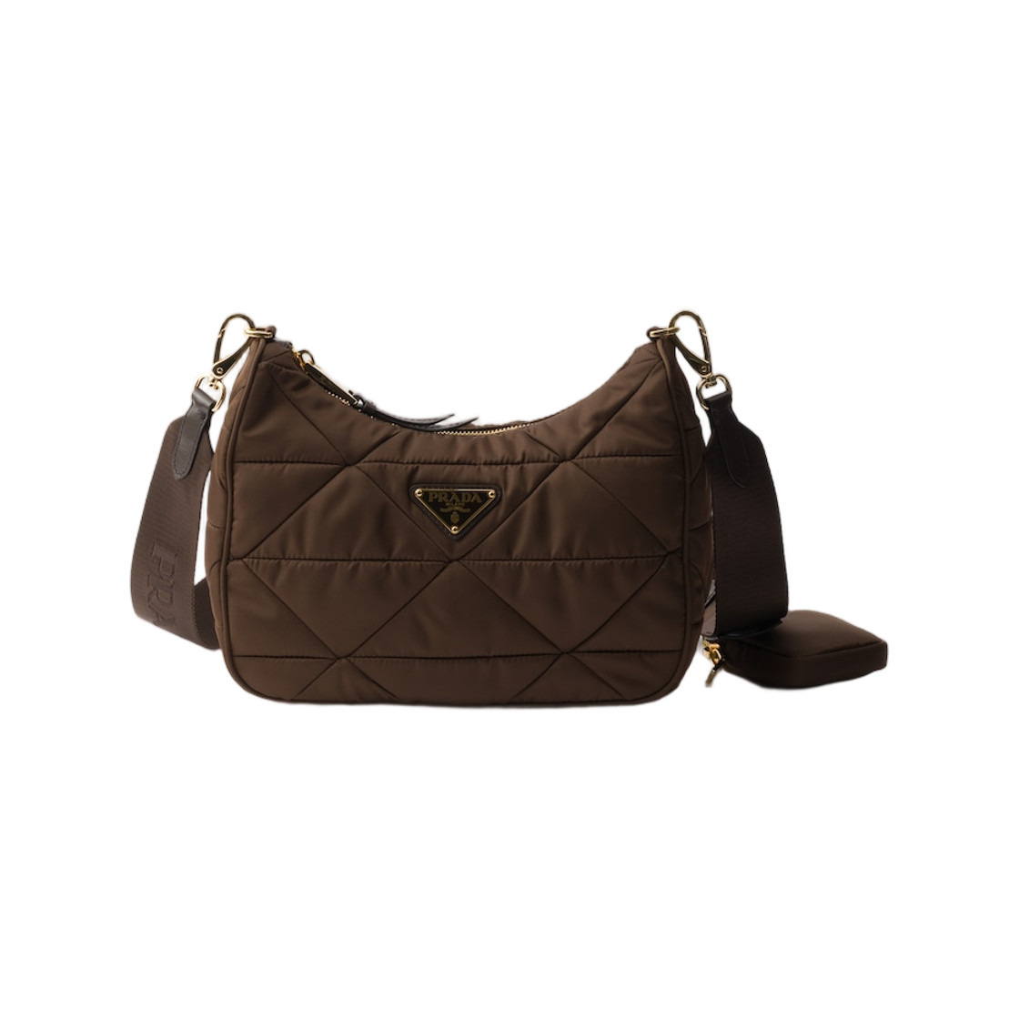 프라다 패딩 리나일론 숄더백 번트 브라운(Prada Padded Re-Nylon Shoulder Bag Burnt Brown) - 1