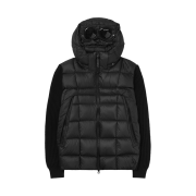 C.P. Company Extrafine Merino Wool Mixed Full Zip Goggle Sweater Black - 25FW