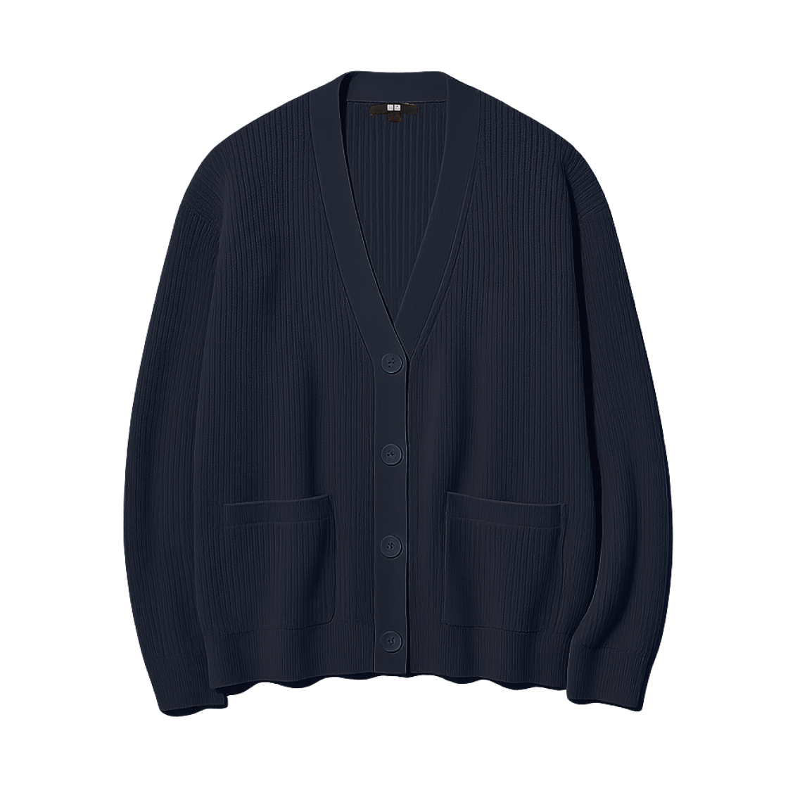 (W) 유니클로 릴렉스드 브이넥 가디건 네이비 - JP((W) Uniqlo Relaxed V-Neck Cardigan Navy - JP)