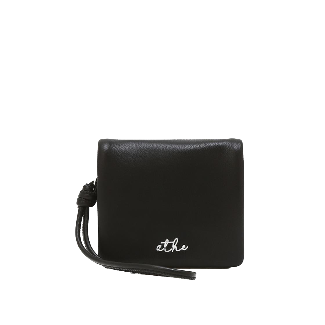 AAHO6E585BK Athe Vanessabruno Acc Deux Black Lambskin Detachable Strap Half Wallet Black