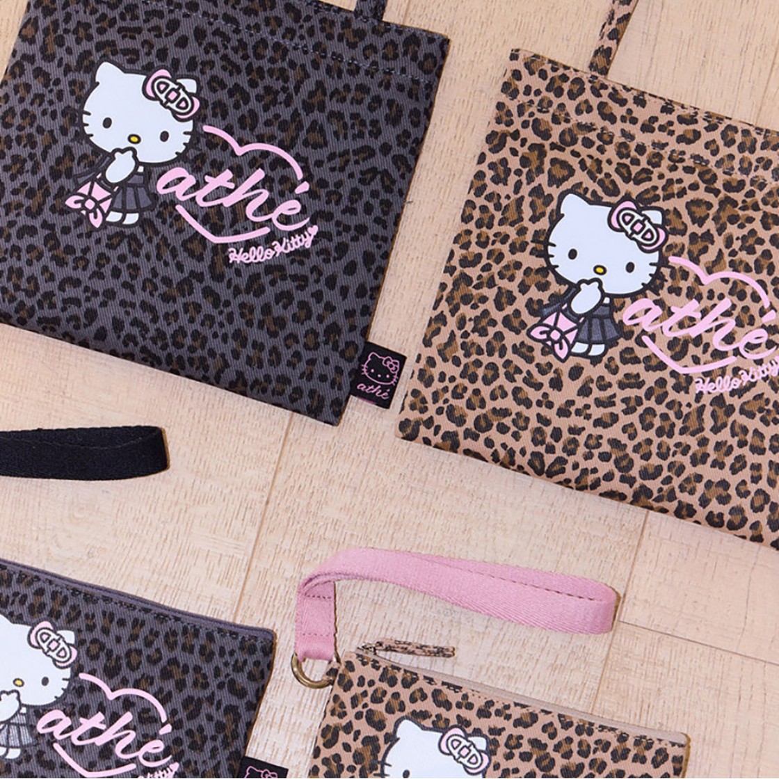 헬로 키티 x 아떼 레오파드 그레이 토트백 S 다크 그레이(Hello Kitty X Athe Leopard Gray Tote Bag S Dark Grey) - 2