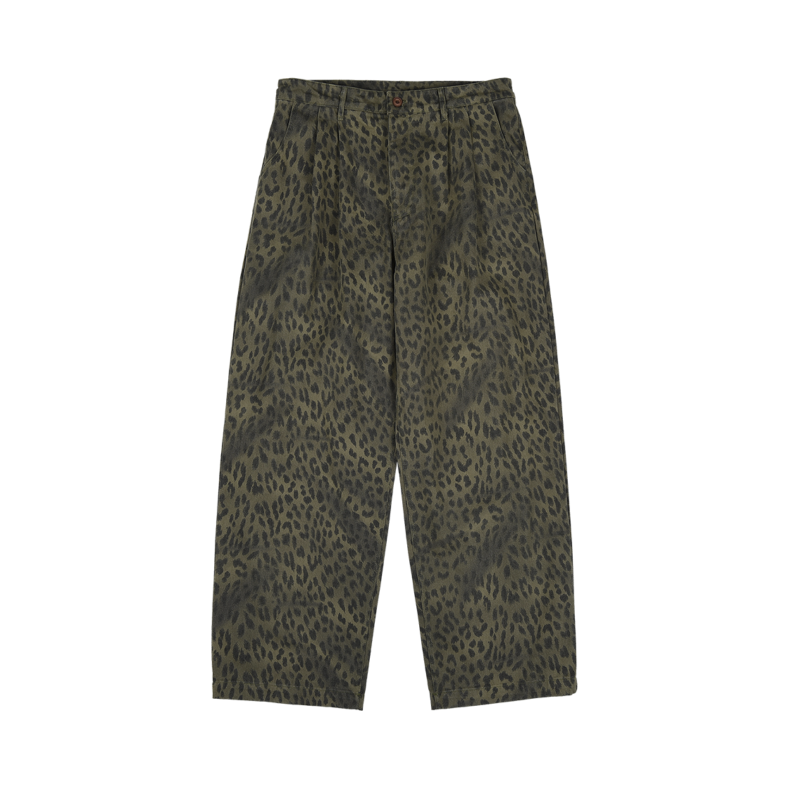 이알에스코 레오파드 배기 트라우져스 카키(ersco Leopard Baggy Trousers Khaki)