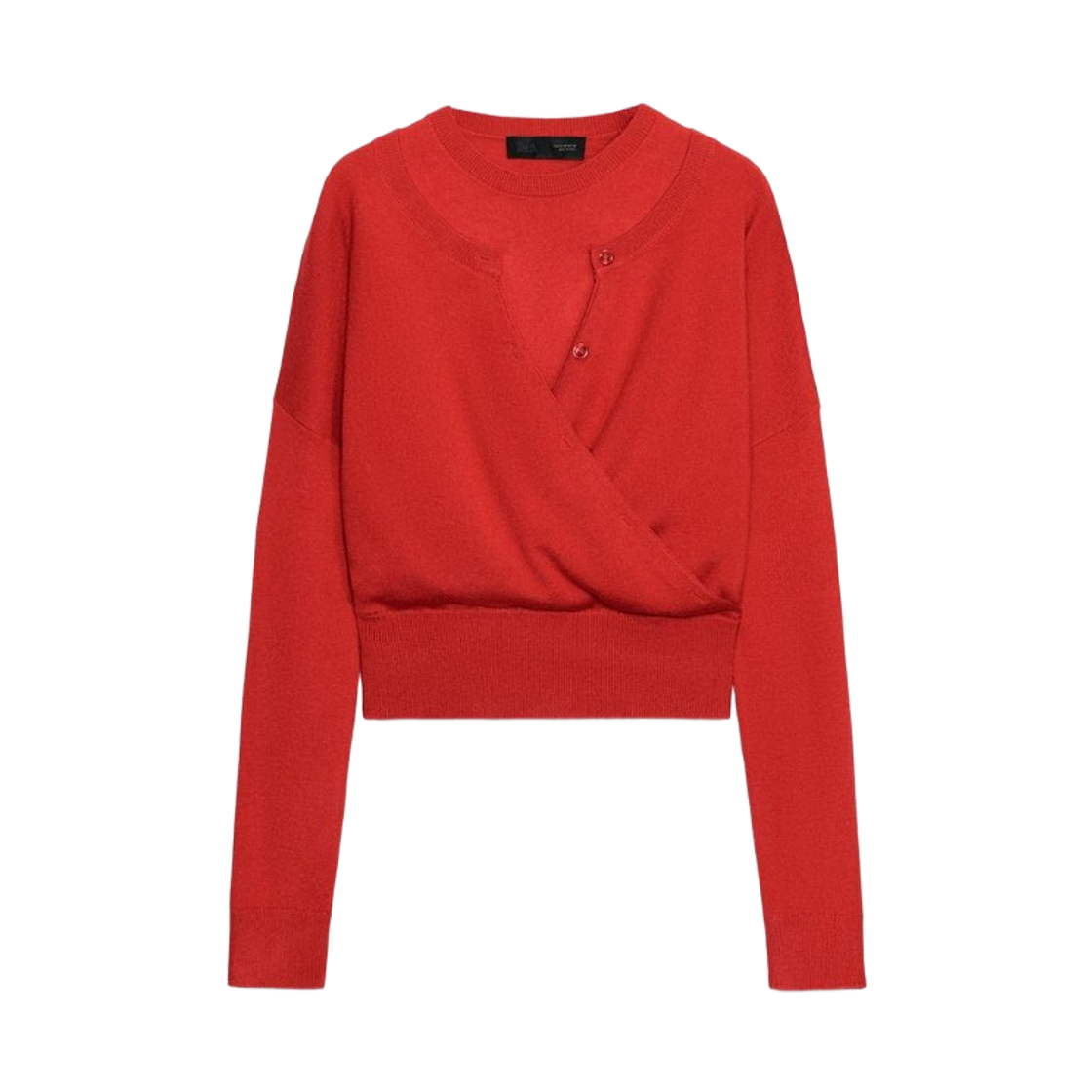 (W) 자라 더블 레이어 니트 자켓 레드((W) Zara Double Layer Knit Jacket Red) - 1