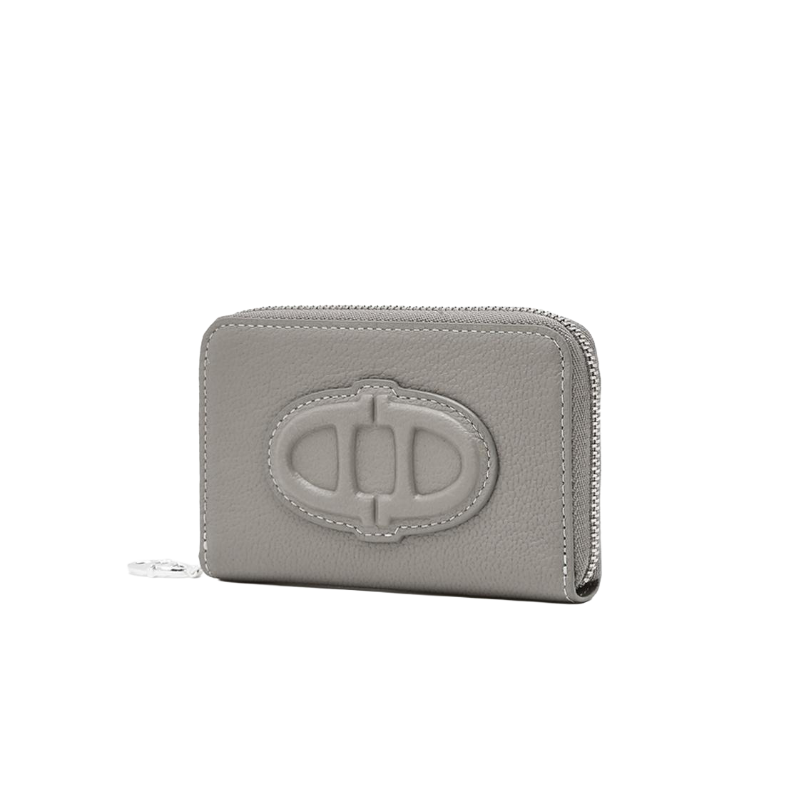 아떼 바네사브루노 액세사리 스탬프 라이트그레이 램스킨 지퍼 동전지갑 라이트 그레이(Athe Vanessabruno Acc Stamp Light Gray Lambskin Zipper Coin Wallet Light Grey)