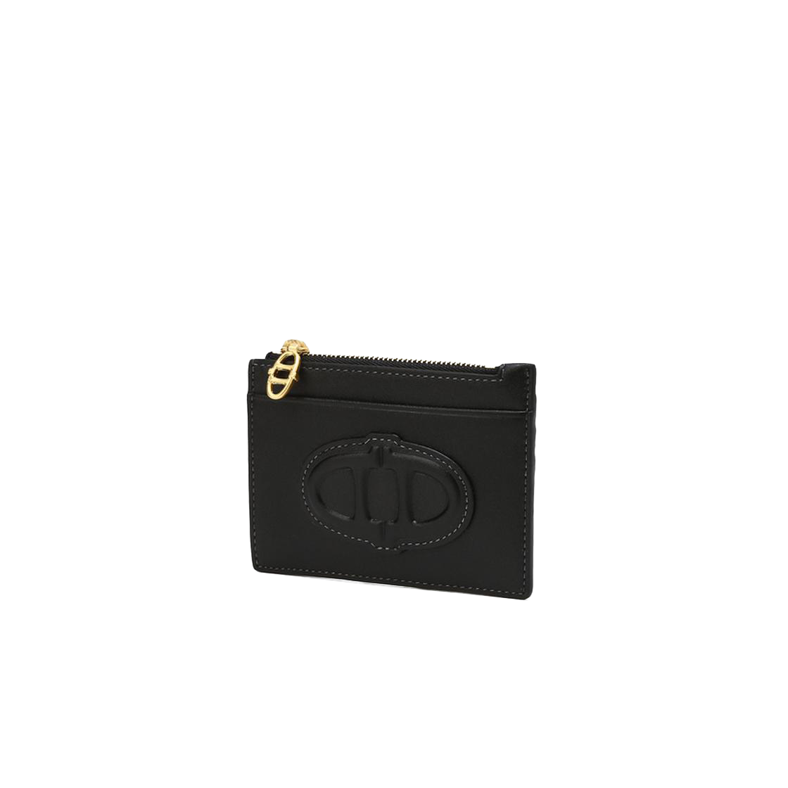 아떼 바네사브루노 액세사리 스탬프 블랙 레더 지퍼 단카드지갑 블랙(Athe Vanessabruno Acc Stamp Black Leather Zipper Single Card Wallet Black)