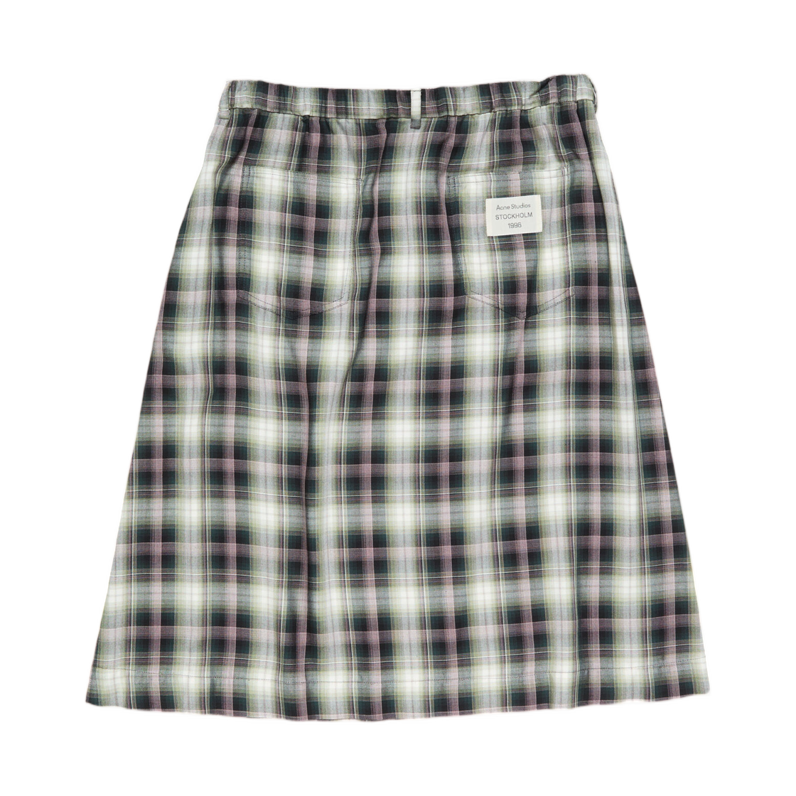 (W) 아크네 스튜디오 체크 미디 스커트 블랙 그린((W) Acne Studios Check Midi Skirt Black Green) - 2