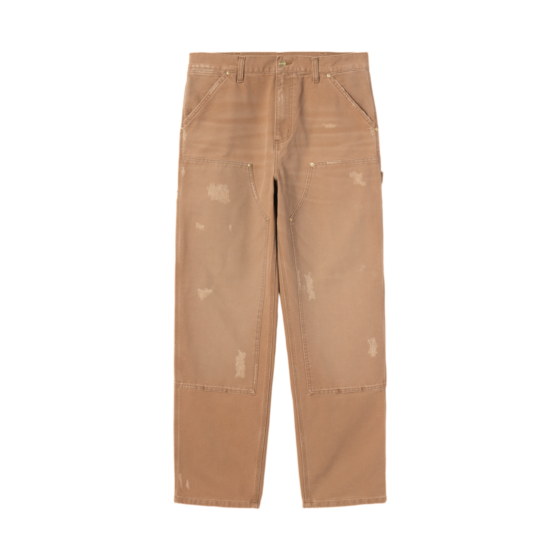I036274-HZ-B7 Carhartt WIP Double Knee Pant Hamilton Brown Grind Washed