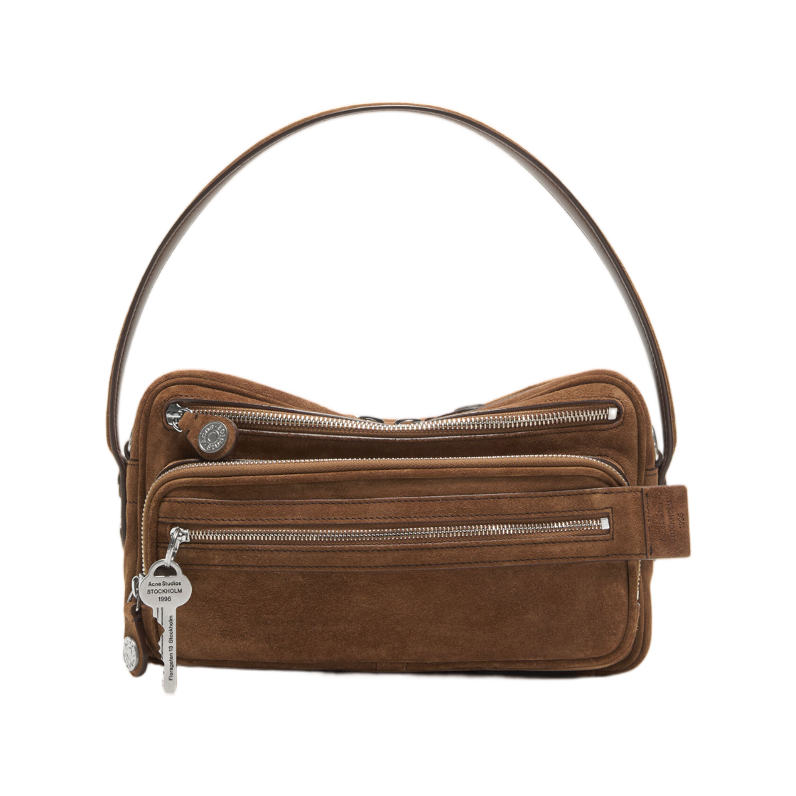 C10284-295 Acne Studios Camero Party Suede Bag Cognac Brown